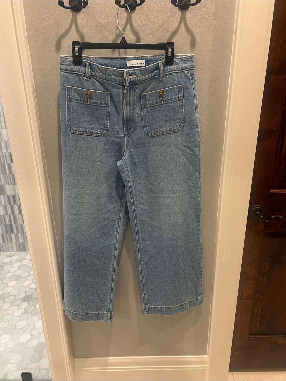 LOFT Light Blue Wide-Leg Carpenter Jeans